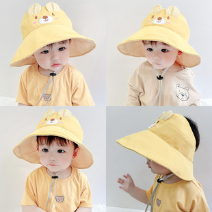 Baby Sunscreen Hat Girl Fresh Flower Big Brim Empty Hat Summer Breathable Sun Hat for Baby Girl
