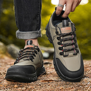 Labor Protection Shoes Men's 2024 Autumn New Outdoor Mountaineering Non-slip Trendy Shoes Men's Casual Thick-soled Retro Tooling Shoes