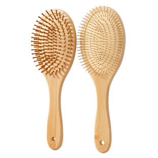 Steel Needle Air Cushion Wooden Comb Natural Fluffy Airbag Massage Needle Comb Round Head Steel Teeth Anti-Static Hair Raising Artifact for Women
