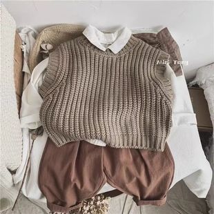 Children's Shirt Japanese Vintage Batwing Sleeve Lapel Cotton Linen Spring Baby Boy's Top Girl's Cotton Linen Long Sleeve Shirt