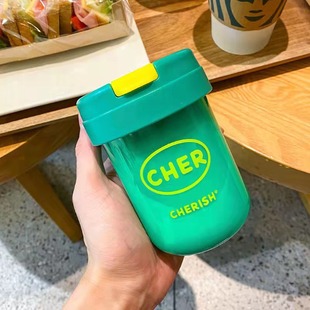 Plastic Cup high-looking simple ins water cup female Small size mini portable cup with straw sports high temperature resistant cup