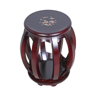 Guzheng Stool Guzheng Solid Wood Stool Flower and Bird Figure Solid Wood Guzheng Stool Round Stool Hardwood Guqin Stool