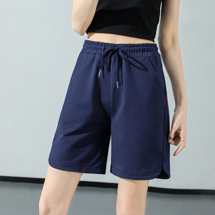 Ice Silk Half Shorts Women's Summer Thin Outer Wear Sports Casual Elastic High Waist Loose Home Wide-leg Pants Mid-length Pants