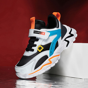 Children's shoes 2024 autumn and winter mesh breathable non-slip lightweight magic tie boys and girls sneaker casual running shoes