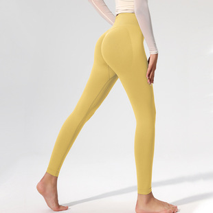 Ruxi European and American Fitness Pants No Embarrassment Line Naked Sports Tight Pants High Waist Peach Hip Lulu Yoga Pants Women