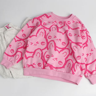 Girls' Sweatshirt Spring Western Style Baby Girl Long-sleeved 2025 New Children's Wear Children's Spring and Autumn Fake Two-piece Casual Top