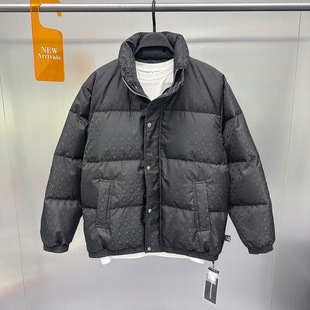 Men's Winter New Down Jacquard Collar Down Jacket Coat Street Fashion Bread Down Jacket Men's B1ACE4385