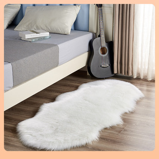 ✅Plush Carpet Imitation Wool Leather Bedroom Wool Sofa Cushion Bay Window Cushion Blanket Irregular Non-Slip Foot Mat Bedside