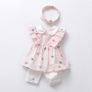 Girls' Summer Suit Princess Baby Girl Korean-style Two-piece New Baby Long-sleeved Clothes