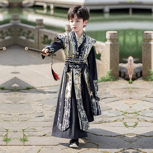 Мальчик Hanfu осень 2024 новый оригинальный детский костюм