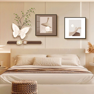 Cream Style Bedroom Decorative Painting Creative Design Sense Decorative Painting Internet Celebrant Style Atmospheric Simple Hanging Painting Background Wall Mural Painting