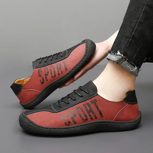 Light Luxury High-End Hot-Selling Men's Genuine Leather Foreign Trade Large Size New Lazy Casual Shoes Slip-On Beanie Shoes