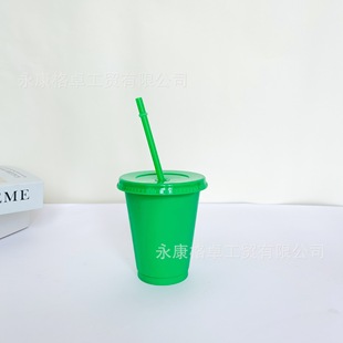 Трансграничный взрывной труба 16OZ соломка PP однослойный цветной пластиковый стаканчик 475ml молочный чай чашка может быть напечатан Logo