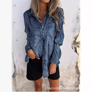 2024 Summer New Fashion Women's Top European and American International AliExpress Amazon Women's Casual Shirt