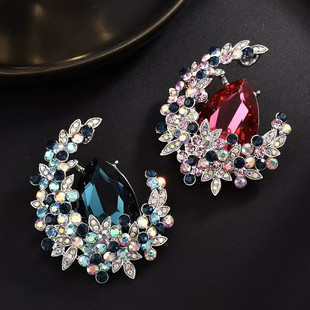 Palace Vintage Luxury Crystal Brooch Exquisite Fashion Coat Suit Accessories Women's Clothing Shawl Buckle Pin