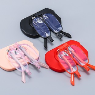 2024 new men's and women's stylish lightweight reading glasses folding portable smart zoom anti-blue light with mobile phone holder