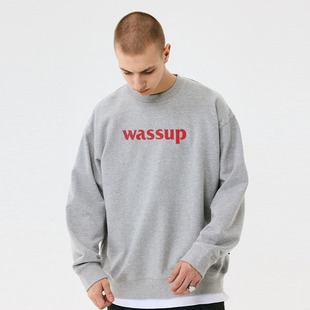WASSUP HEODS, Национальный Модный брендовый свитер с круглым вырезом, мужская осенне-зимняя Плотная хлопковая свободная подходящая ко всему Одежда для пар