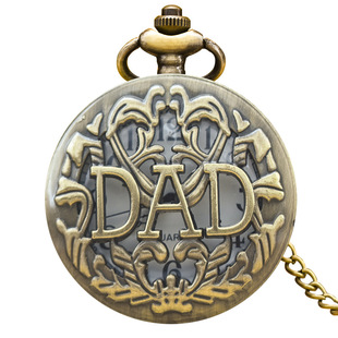 Supply vintage hanging watch DAD pattern bronze fashion men and women hanging chain gift watch wholesale bronze watch