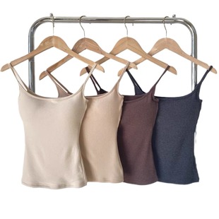 Autumn and Winter thickened superior outer expansion cup bra base brushed pure want inner top one-piece camisole for women
