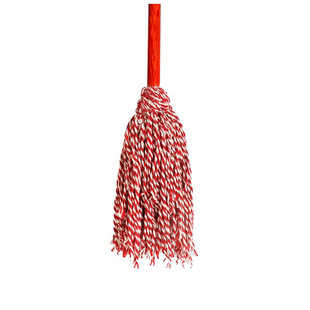 Cotton thread mop wholesale wooden pole round head mop lint-free absorbent mop property office dust mop