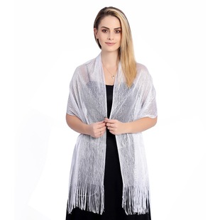 European and American Style Export Gold and Silver Wire Shawl Prom Party Bright Silk Scarf Bridal Dress Dinner Shawl Factory Direct Sale