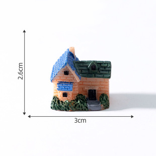 Moss Micro Landscape Fleshy Flower Pot Decorative Ornaments Mini Brick Tile Villa Small House Model DIY Material