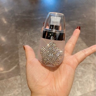 Travel Portable Press Lotion Bottling Light Luxury Diamond Star Glass Bottle High-value Cosmetic Small Empty Bottle