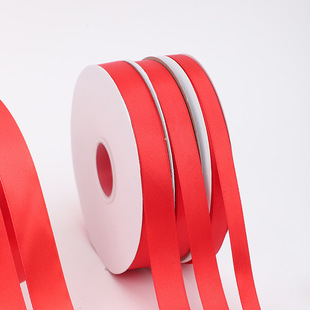 Red encryption single-sided polyester ribbon gift packaging ribbon wedding floral ribbon Spring Festival red ribbon wholesale