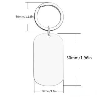 Keychain Custom Cross-Border Stainless Steel Jewelry Custom Advertising Logo Gift Engraving Metal Keychain Wholesale