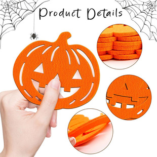 Halloween spider and pumpkin felt coaster drink coaster heat resistant cutting coaster dinner party table mat decoration