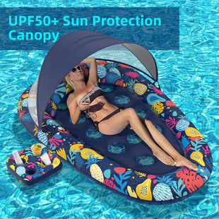 Factory supply sunshade inflatable hole floating row swimming pool floating floating boat adult sun protection water bed beauty Black Pool Cup hole row
