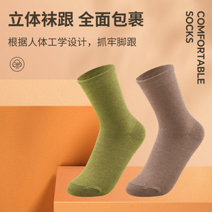 Socks women's mid-calf socks spring and summer Japanese solid color pile socks ins trendy Maillard color short socks wholesale