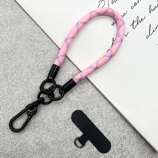 Mobile Phone Short Wrist Lanyard for Men and Women Strong Anti-loss Braided Climbing Rope Side and Back Anti-loss Belt Metal Removable