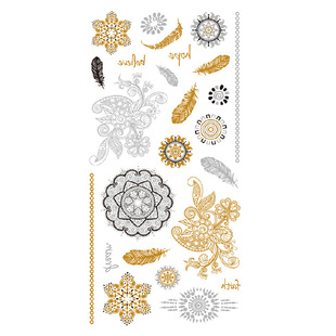 Factory direct bronzing tattoo stickers waterproof metal tattoo stickers MT Series spot wholesale