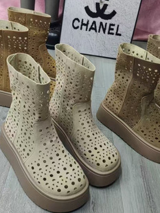 Hollow Mesh Martin Boots Women 2025 Spring and Summer New Leather Retro Thick Bottom Handmade Sandals Wholesale Women's Shoes