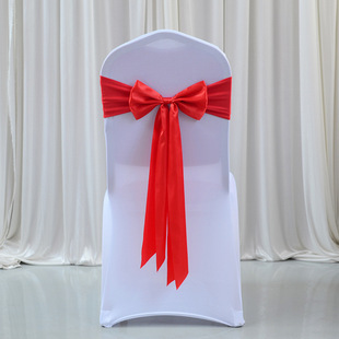 European-style romantic chair back Flower long tail ribbon foreign trade cross-border hotel wedding wedding banquet chair strap decoration