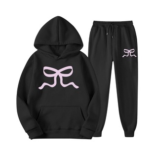 European and American New Autumn Sweat suit Sports Leisure Trendy Brand Sweat Set Printed fleece-lined Long Sleeve Top