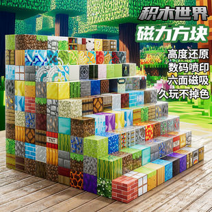 My World Magnetic Square Iron Magnetic Iron Magnetic Iron Building Blocks Mini Children's Educational Assembled Boys Toy Gift