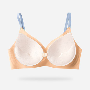 Matcha Girls Comfortable Seamless Latex Rim-Free Underwear Women's Small Chest Collapsed Parm Gathered Upper Holder Sleep Bra