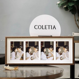 Creative combination photo frame table printing plus wash photo couple 6 inch wooden photo frame three or four photo album frame