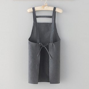 Cotton Apron Women's Summer Thin Household Fashion Work Clothes Men's Kitchen Internet Celebrity Special Waist Printed LOGO