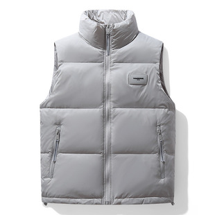 Down Vest Men's Short Vertical Collar Jacket Trendy Brand Sports Casual White Duck Down Warm Sleeveless Vest