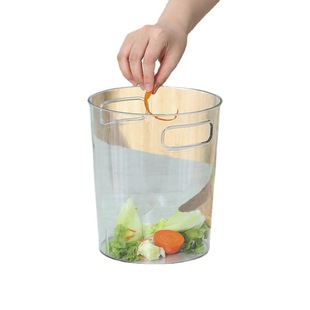 PET transparent trash can ins style simple desktop trash can open non-lid portable paper basket