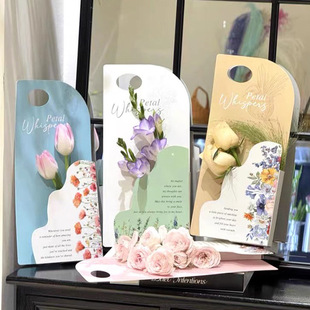 Mother's Day wavy edge single portable flower box flower gift box bouquet flower bag flower box flower box wholesale