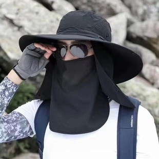 Шляпа мужской летняя шляпа большая шляпа карниз рыболовная шляпа анти-ультрафиолетовый рыбак шляпа солнцезащитный козырек уличная солнечная шляпа прохладная шляпа