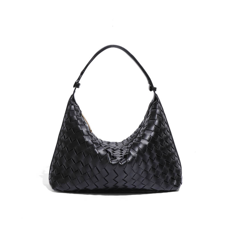 Cross-border trendy versatile handmade woven bag, stylish and simple lunchbox handbag, high-end niche shoulder bag/underarm bag