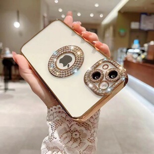 For Apple 16Pro Max Mobile Phone Case Rhinestone Diamond iPhone12/11 Plating Protective Cover 13 Soft 14pro