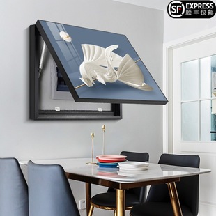 Electric meter box decorative painting non-perforated shielding hanging painting distribution box empty unpacking household modern simple electric box switch