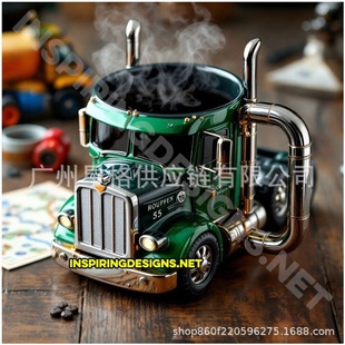Трансграничная амазонка взрывы Semi-Truck Coffee Mugs полупривесной грузовик кофейная чашка
