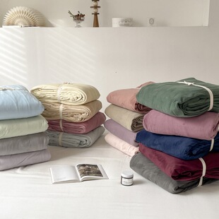 190 grams of high weight velvet single product solid color quilt cover pillowcase autumn and winter thickened warm Falai Coral Short Plush